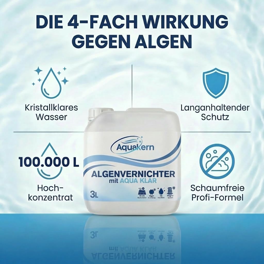 Algenvernichter 3-10 Liter | mit AQUA KLAR | gegen leichte Algenbildung