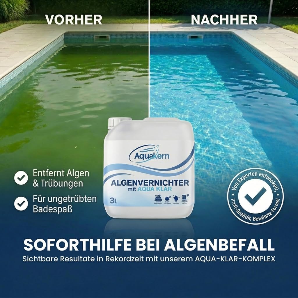 Algenvernichter 3-10 Liter | mit AQUA KLAR | gegen leichte Algenbildung