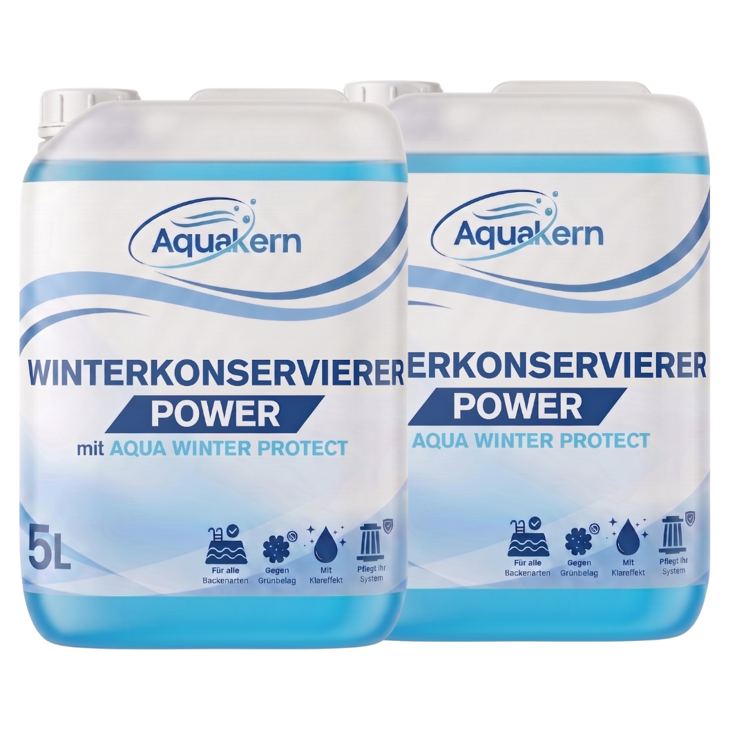 Aquakern Winterkonservierer Power – mit Aqua Winter Protect | Überwinterungsmittel gegen Algen, Kalk & Schmutz | pH-neutral | 1, 3, 5 oder 10 Liter