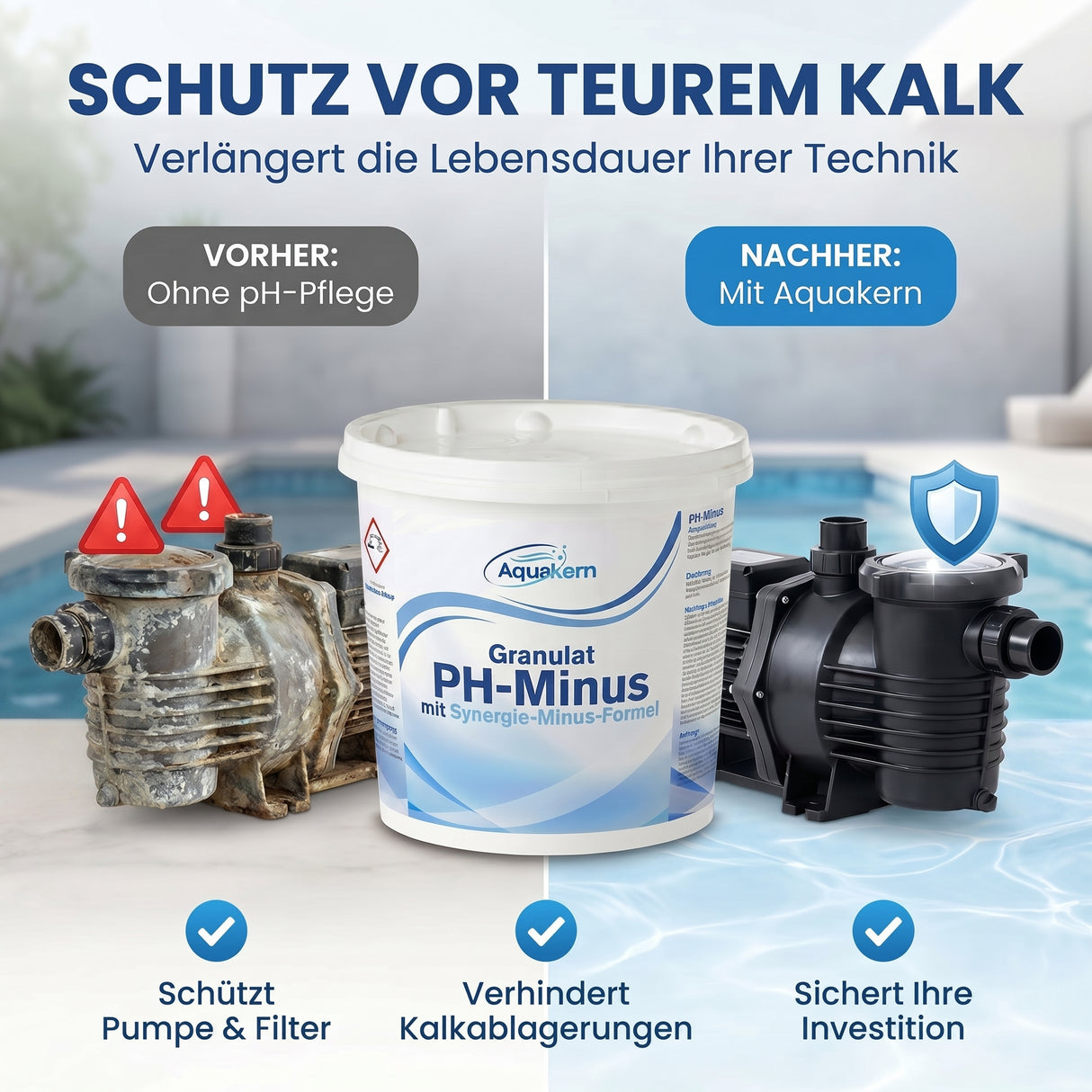 Aquakern pH Minus Granulat 7 kg Pool pH Wert senken