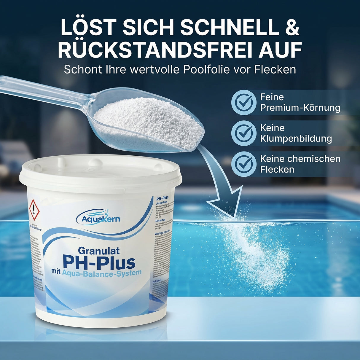 pH Plus Pool Granulat 3-5 KG – Aqua-Balance Formel | pH Heber für Pool & Whirlpool | Made in Europe