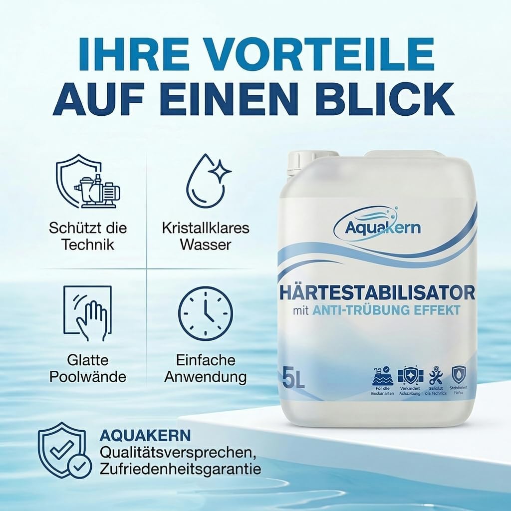 Härtestabilisator 3-10L | mit ANTI TRÜBUNGS EFFEKT | entfernt Kalkablagerungen im Pool