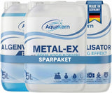 Algenvernichter Pool Power 5L & Härtestabilisator 5L & Metal Ex 5L [entfernt Algen, braunes Wasser & Kalkablagerungen]