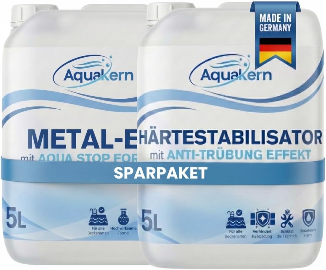 Härtestabilisator Pool 5L & Metal Ex Pool 5L [entfernt braunes Wasser & Kalkablagerungen]