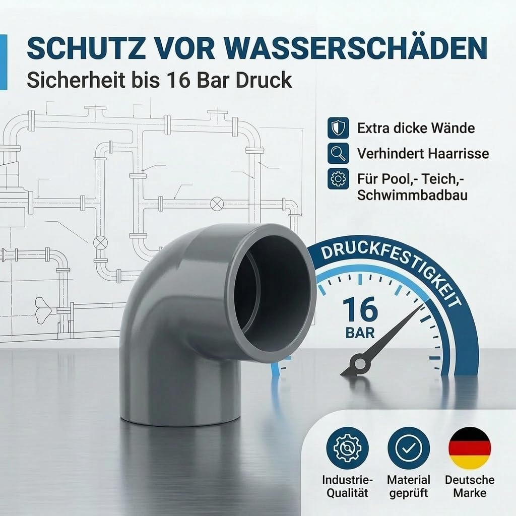 PVC Winkel 90 Grad 50mm 2er Set