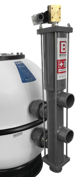 MIDA.Carbon GFK Poolfilter mit Besgo Stangenventil – automatische Rückspülung | für Pools bis 150 m³ | 500–900 mm wählbar