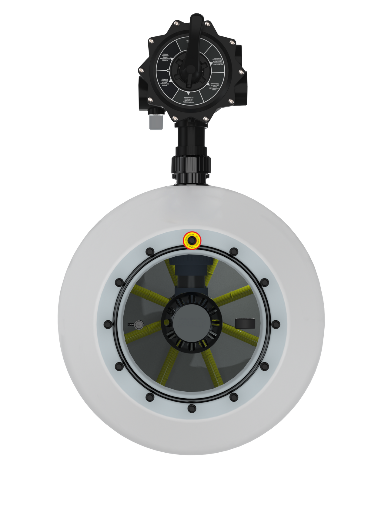MIDA.Calypso GFK Filterbehälter mit manuellem 6-Wege-Ventil | Poolfilter 500–900 mm wählbar