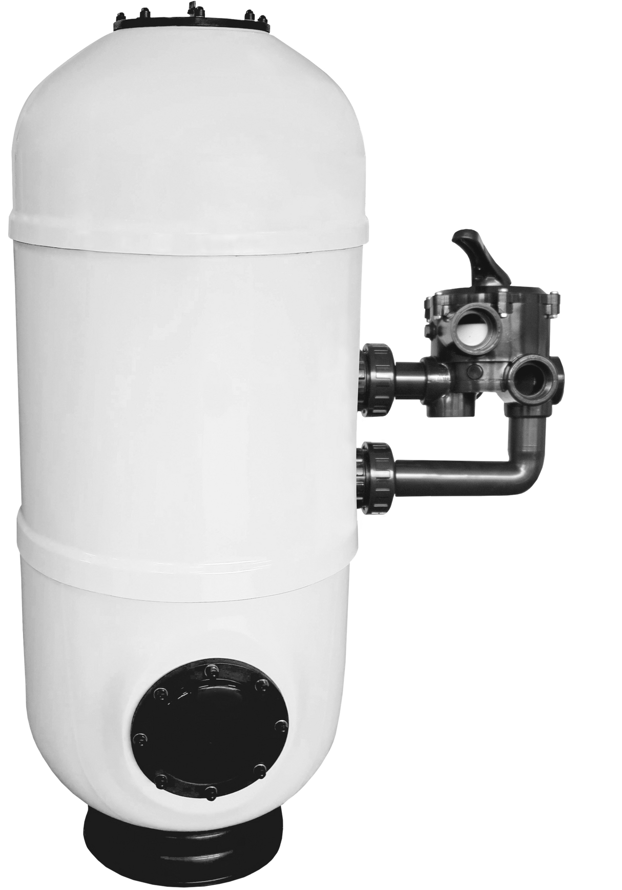 MIDA.Carbon Pro GFK Poolfilter mit 6-Wege-Ventil – UV-resistent | tiefe Schichtfilterung | für Pools bis 175 m³