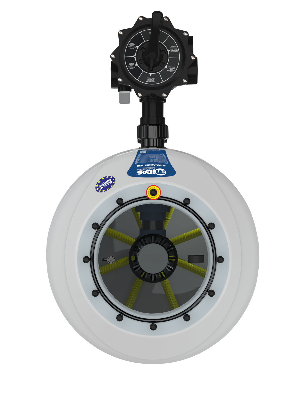 MIDA.Apollo GFK Filterbehälter mit manuellem 6-Wege-Ventil | Poolfilter 560–930 mm wählbar