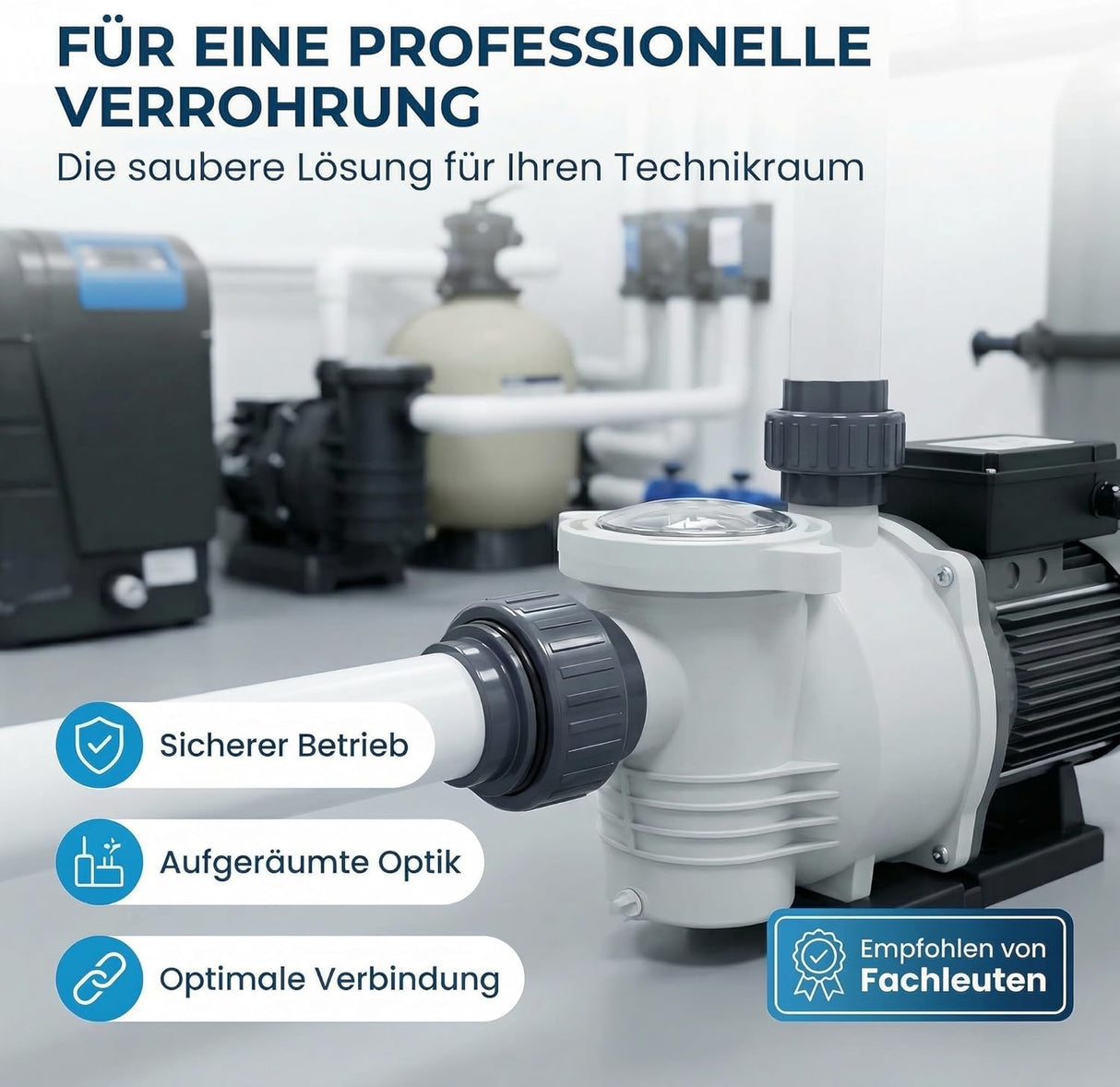 PVC-U Verschraubung mit O-Ring 50 mm x 1 1/2 Zoll Außengewinde