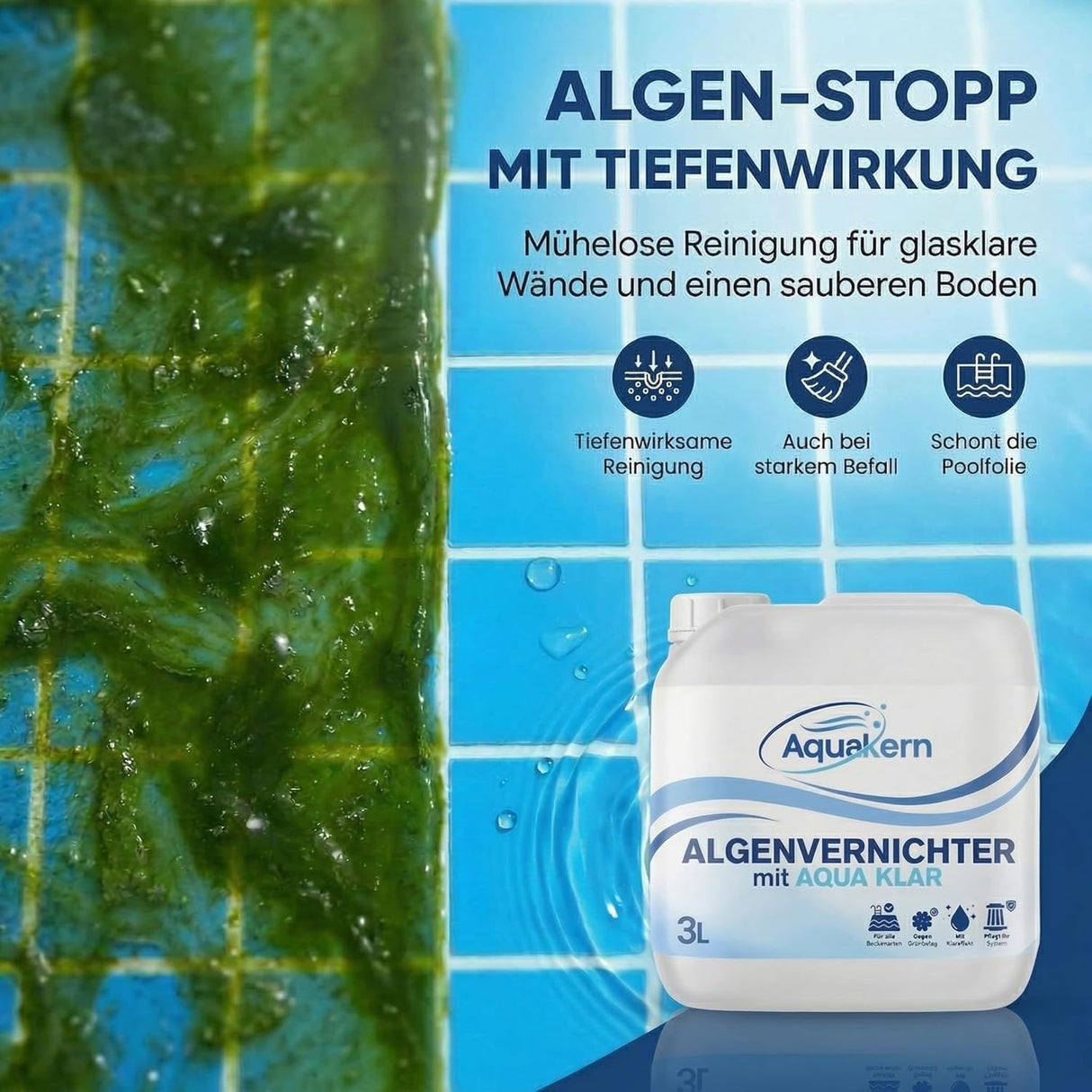 Algenvernichter 3-10 Liter | mit AQUA KLAR | gegen leichte Algenbildung