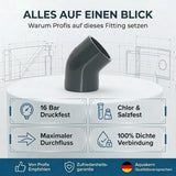 PVC Winkel 45 Grad 50mm 2er Set