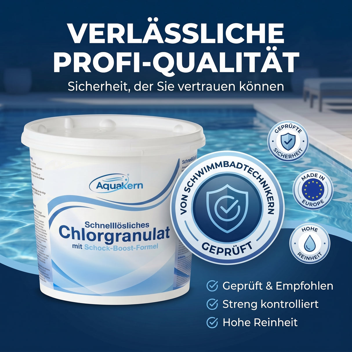 Chlorgranulat schnelllöslich 3-5KG | Schock-Boost-Formel | rückstandsfrei | UV-stabilisiert