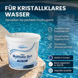 Chlortabletten Multitabs 5in1 (à 200 g) – Pure-SYNC Formel | gegen Algen, pH-Regulierung, Desinfektion & Kalkschutz | Made in Europe | 3 kg oder 5 kg