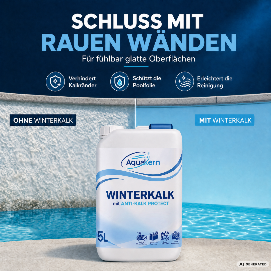 Aquakern Winterkalk – mit Kalk Komplex | Kalkschutz für die Pool-Überwinterung | verhindert Kalkränder & schützt die Technik | Made in Germany
