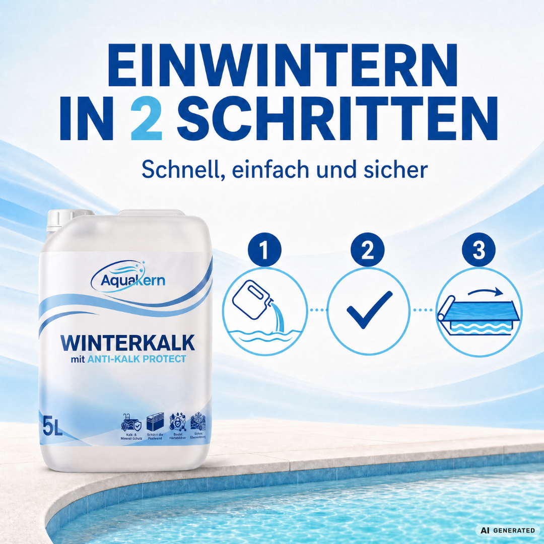 Aquakern Winterkalk – mit Kalk Komplex | Kalkschutz für die Pool-Überwinterung | verhindert Kalkränder & schützt die Technik | Made in Germany