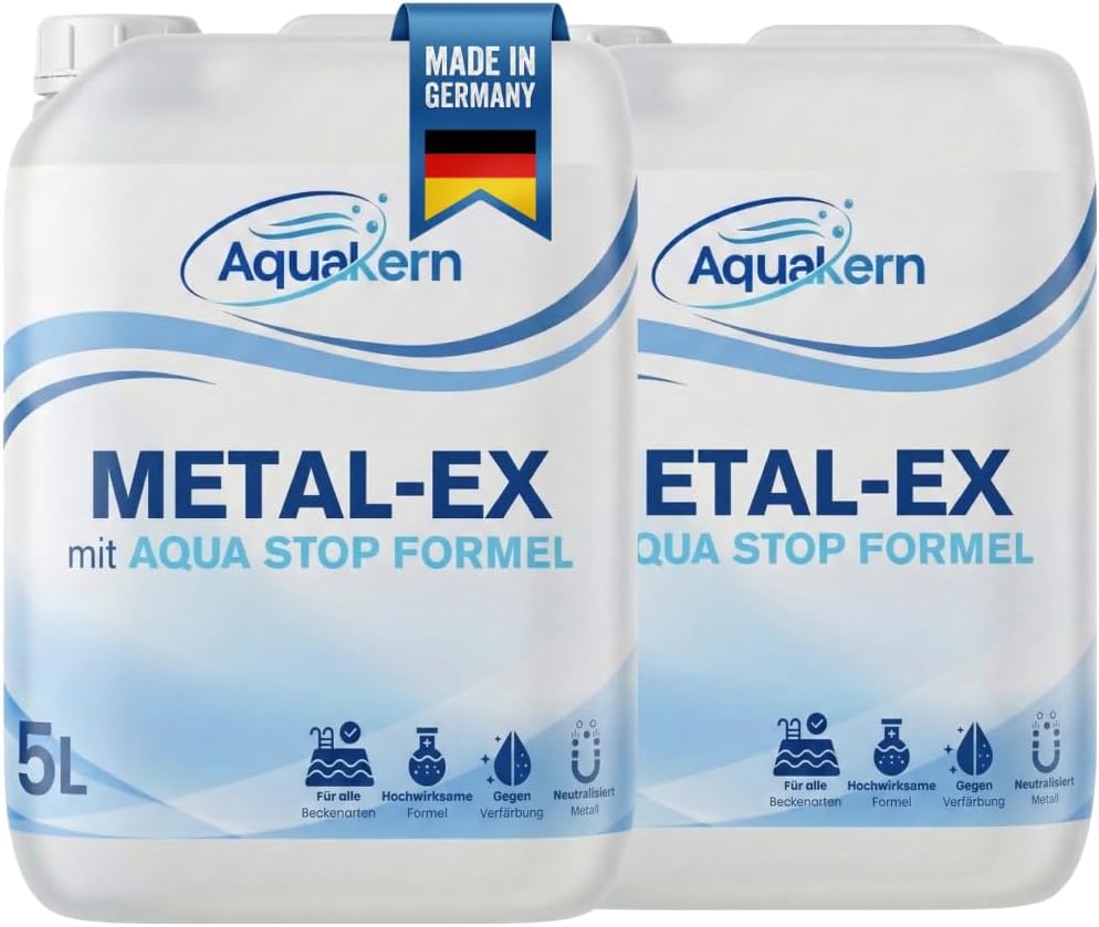 Aquakern Metal-Ex 10L Kanister mit Aqua Stop Formel – Metallentferner Made in Germany